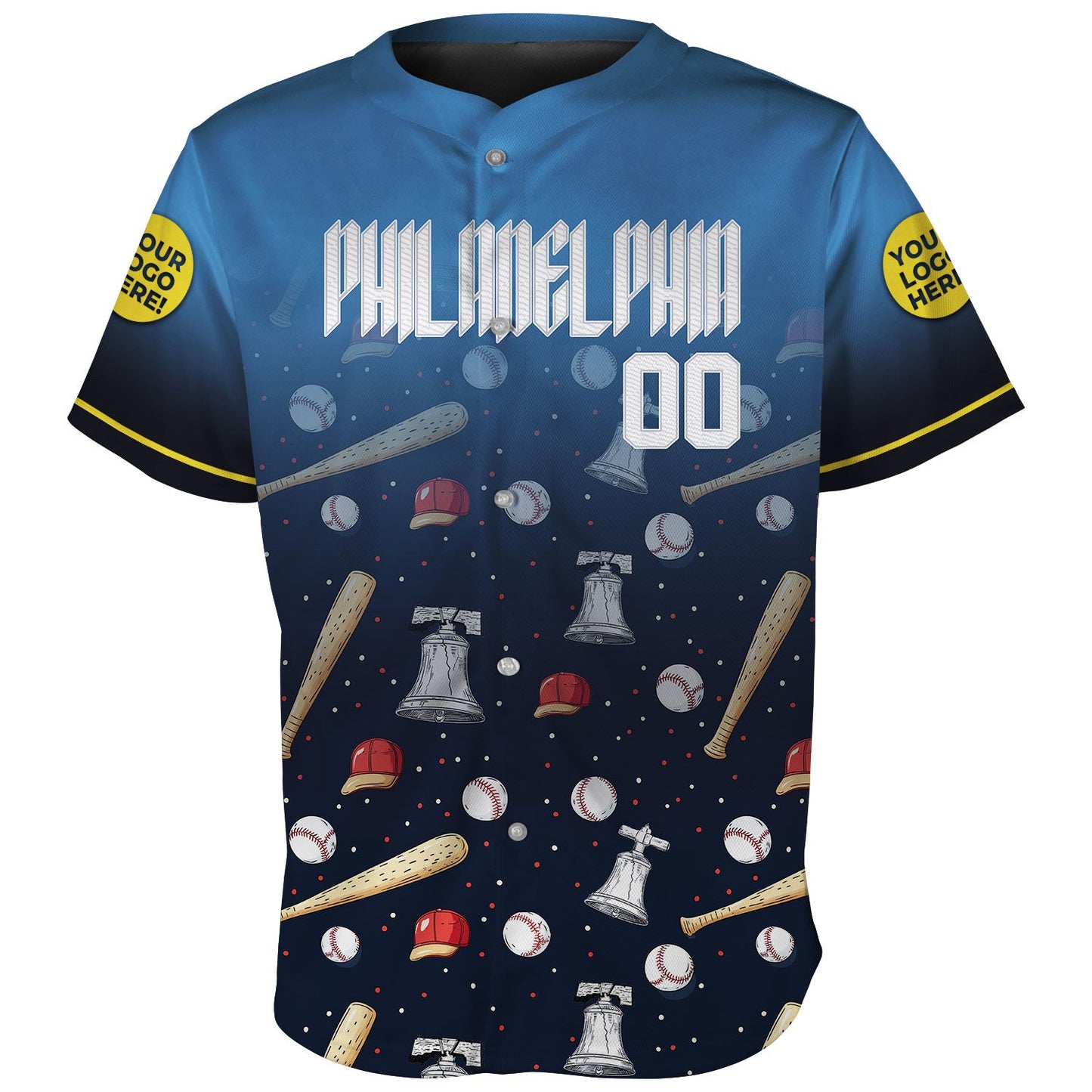 Philadelphia Baseball Funny Pattern Custom Name Baseball Jerseys For Men & Women