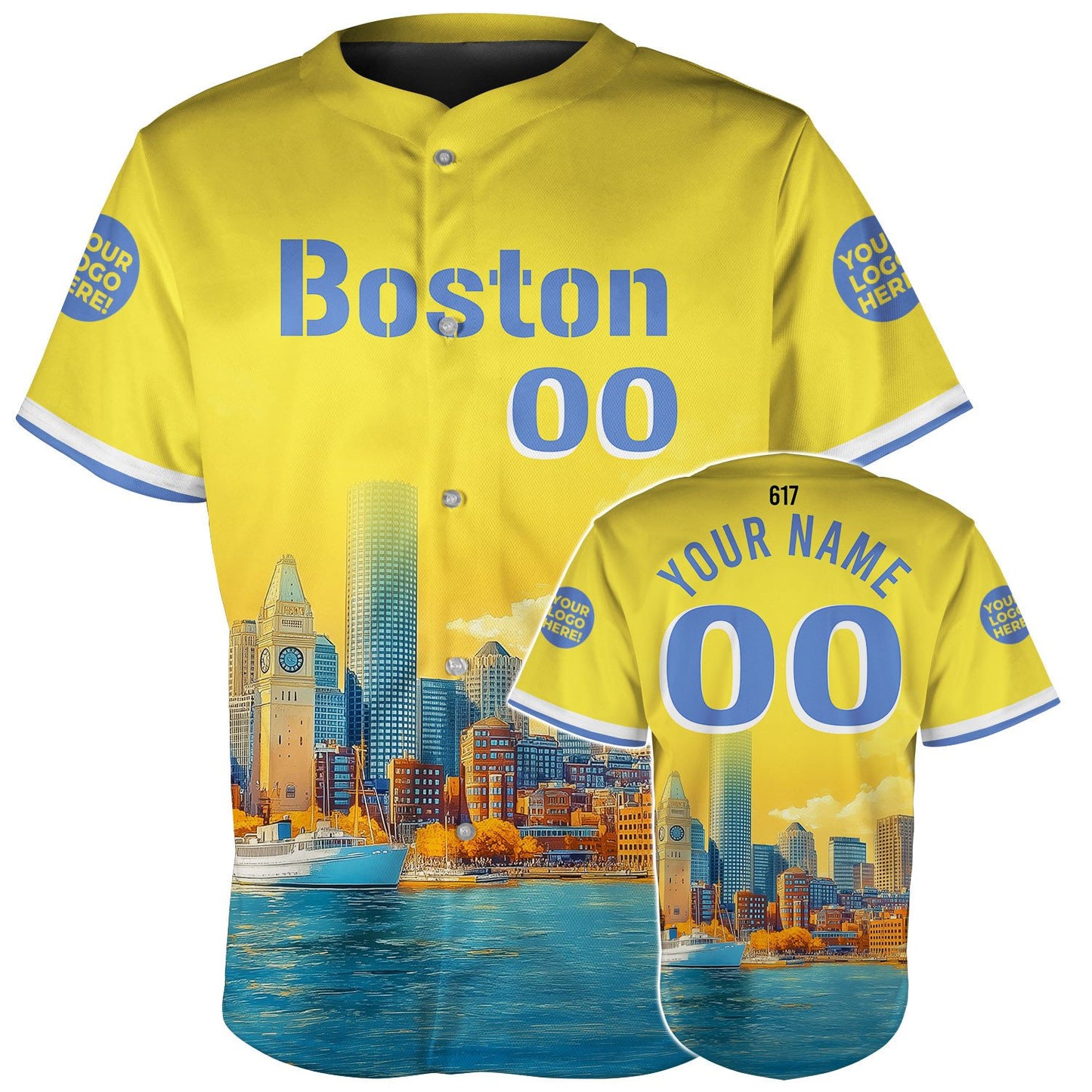 Boston Harbor House Tower Custom Name Baseball Jerseys For Men & Women
