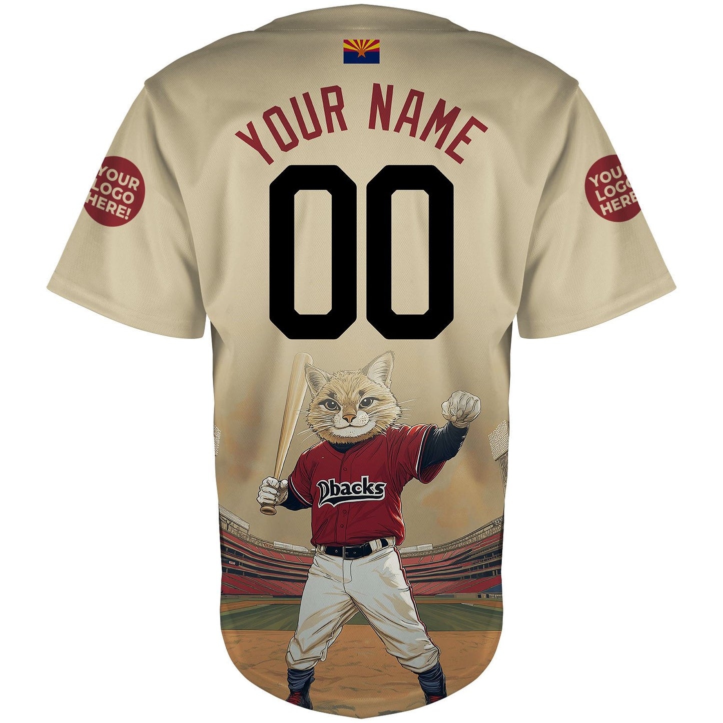 Arizona Cartoon Mascot Player Custom Name Baseball Jerseys For Men & Women