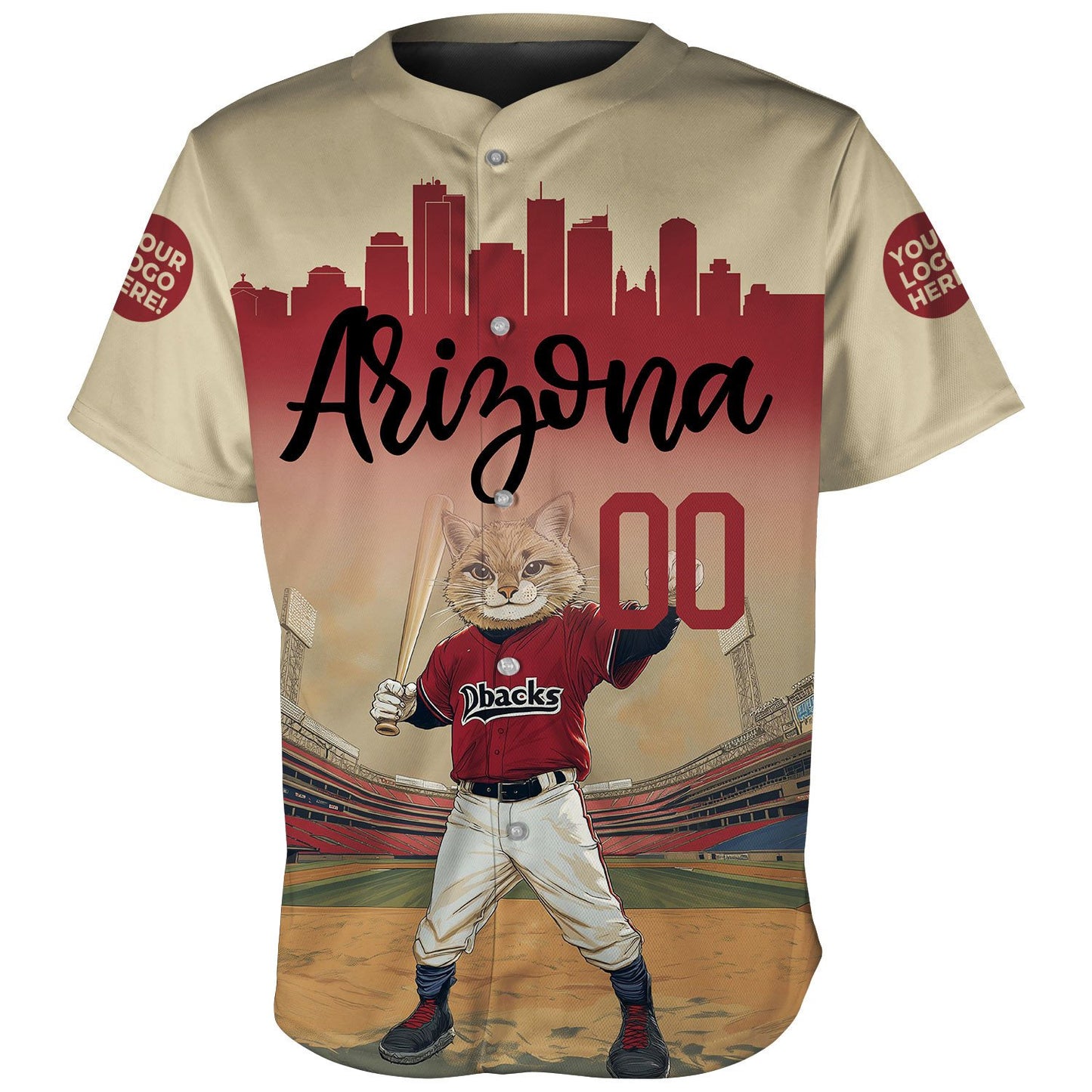 Arizona Cartoon Mascot Player Custom Name Baseball Jerseys For Men & Women