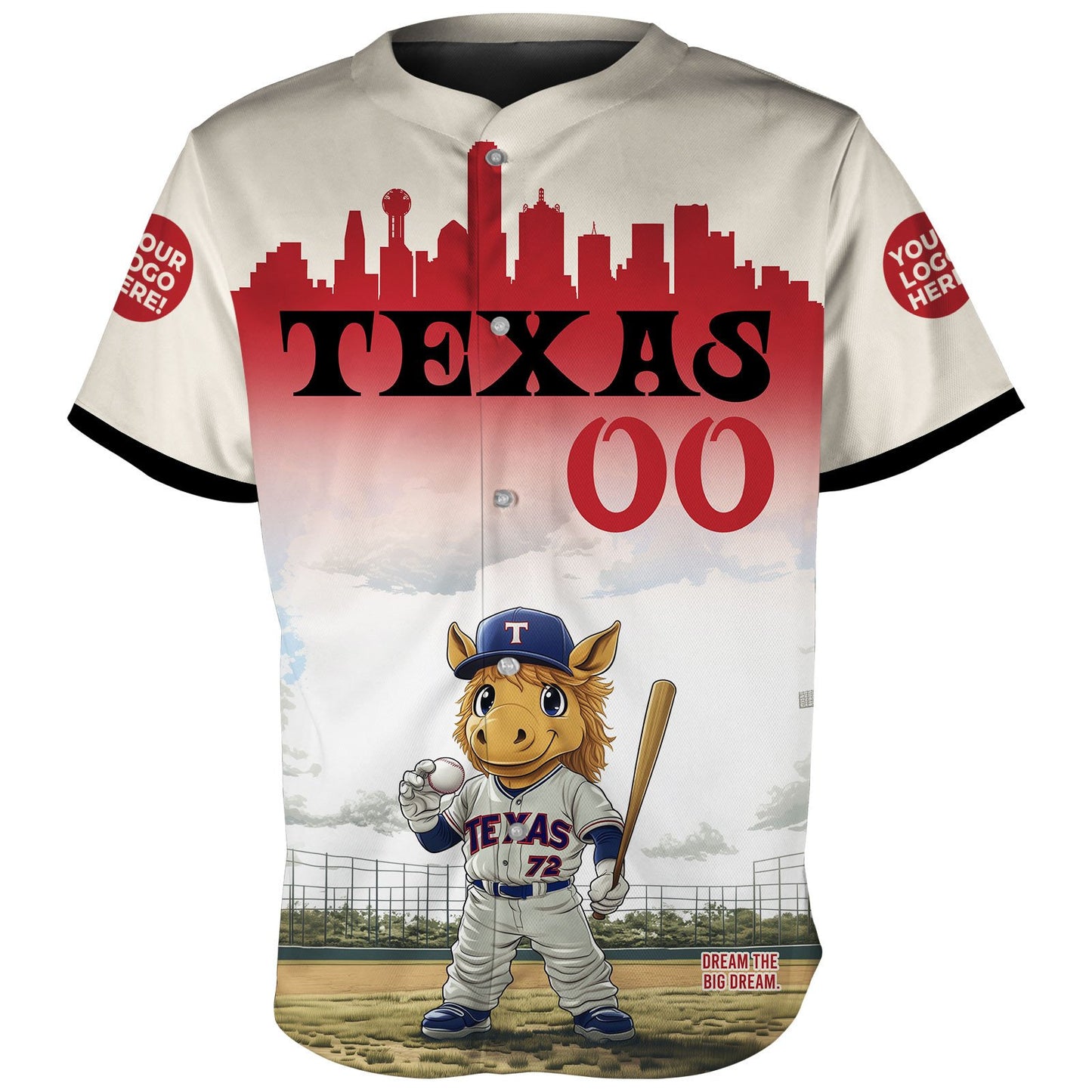 Texas Mascot Player Custom Name Baseball Jerseys For Men & Women