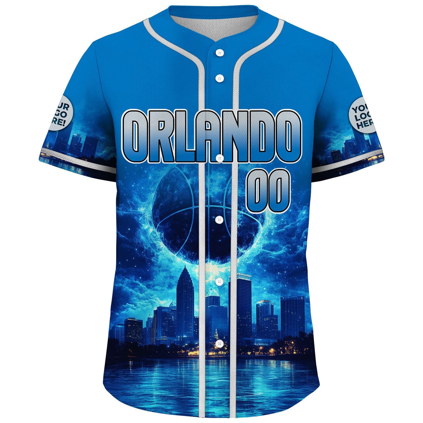 Silver Magic Blue Orlando Florida Wizard Giant Basket Fall Down City Custom Name Baseball Jerseys For Men & Women
