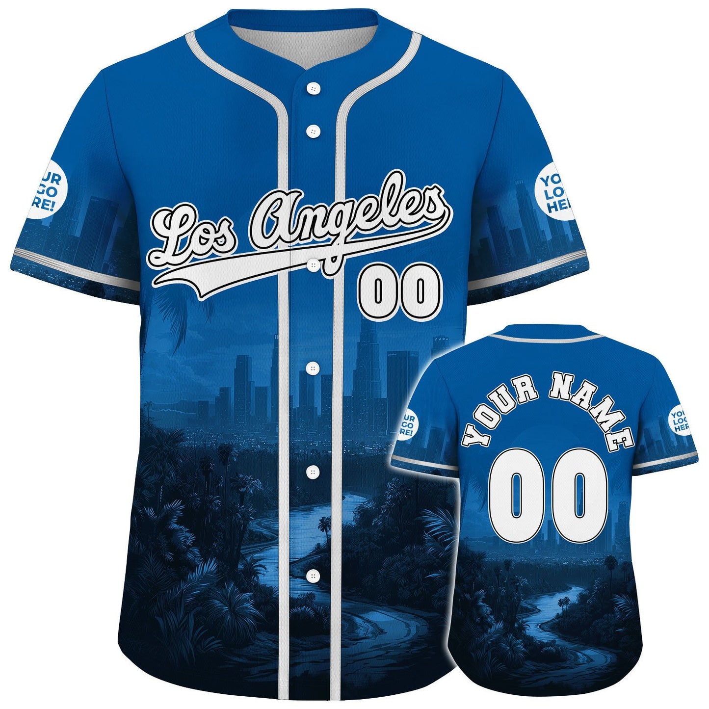 Silver Dodger Blue Los Angeles California City Black Night Custom Name Baseball Jerseys For Men & Women