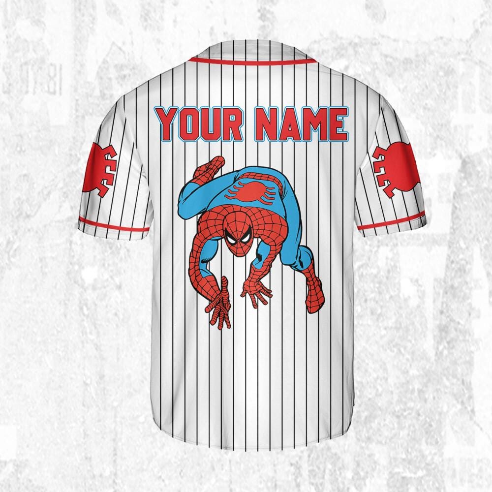Personalize The Amazing SpiderMan Vintage Baseball Style White, Superhero Jersey Team, Hero Jersey Gift, Spider-Man Baseball Team Outfit