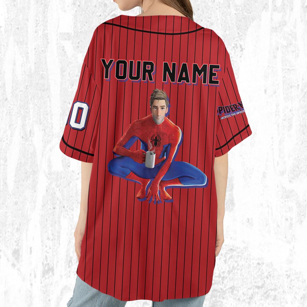 Personalize Spider Man Across The Spider-Verse Peter Parker, Superhero Jersey Team, Spider-Man Baseball Team, Disney Baseball Jersey