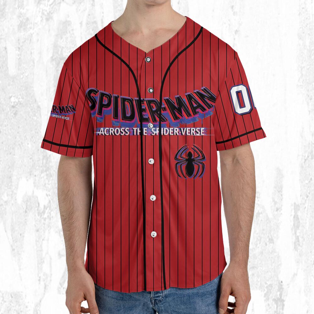 Personalize Spider Man Across The Spider-Verse Peter Parker, Superhero Jersey Team, Spider-Man Baseball Team, Disney Baseball Jersey
