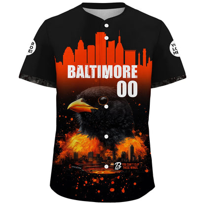 Baltimore City Skyline Oriole Baseball Custom Name Baseball Jerseys For Men & Women