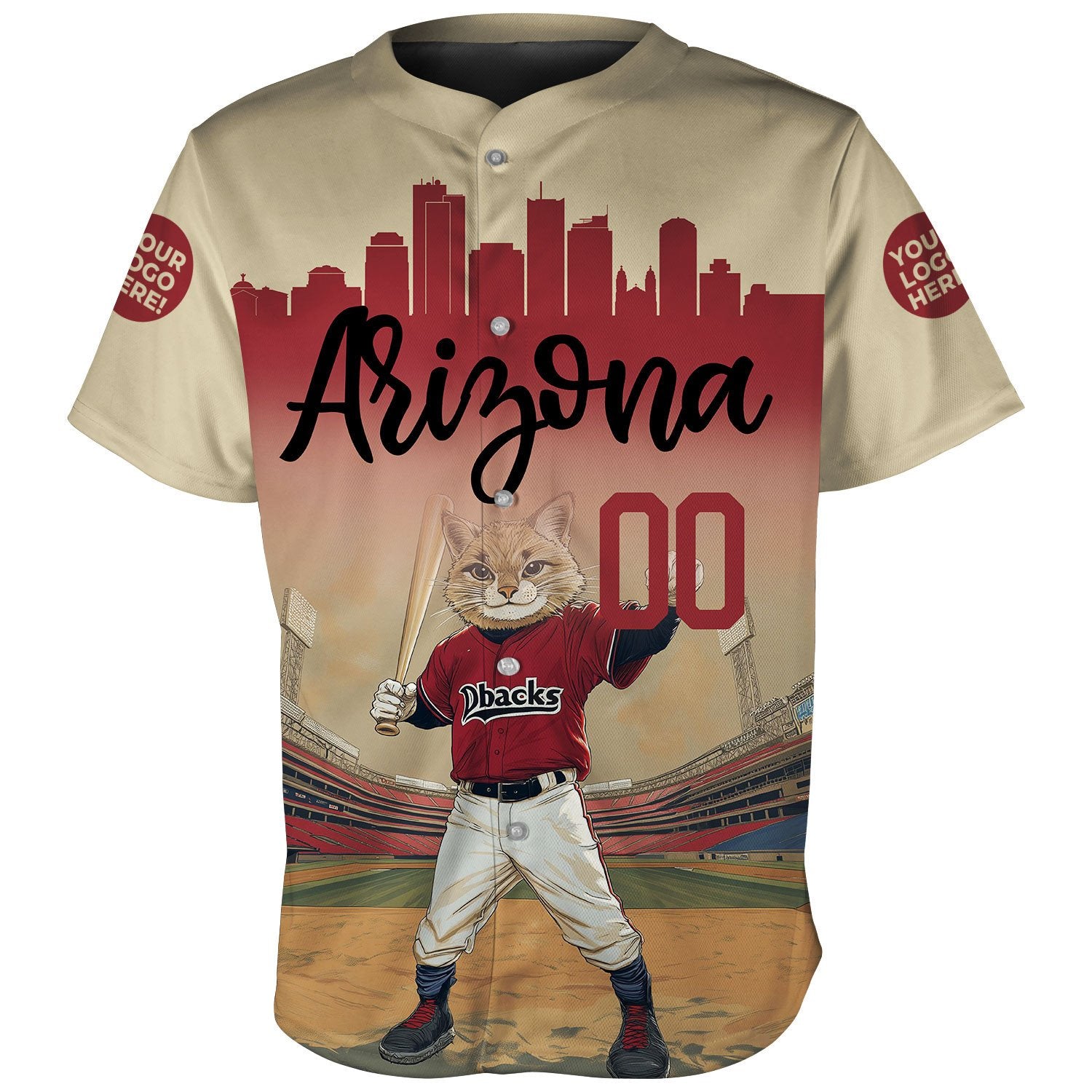 Arizona Cartoon Mascot Player Custom Name Baseball Jerseys For Men & Women
