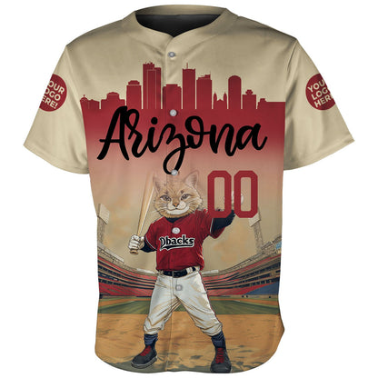 Arizona Cartoon Mascot Player Custom Name Baseball Jerseys For Men & Women