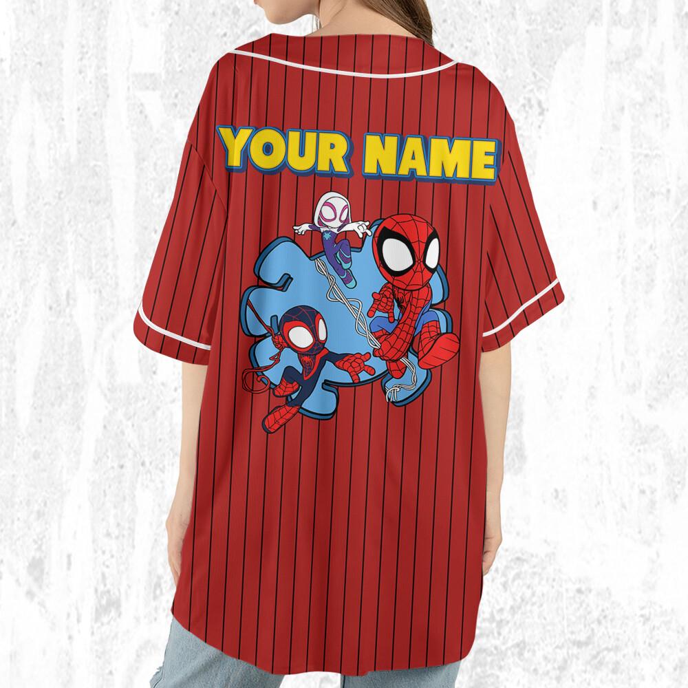 Personalize Spidey And His Amazing Friends, Custom Kid Youth Adult Baseball Jersey, Custom Disney Birthday Gift