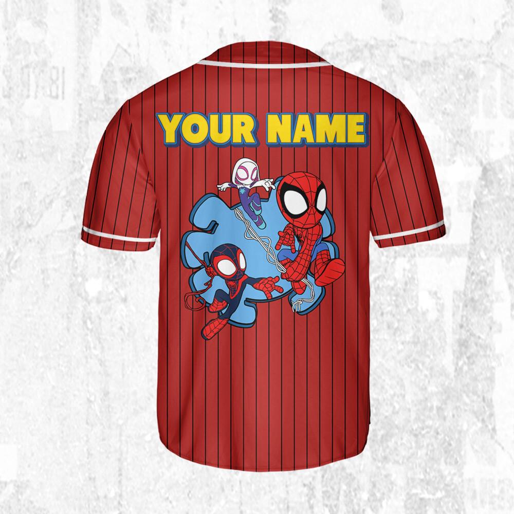 Personalize Spidey And His Amazing Friends, Custom Kid Youth Adult Baseball Jersey, Custom Disney Birthday Gift