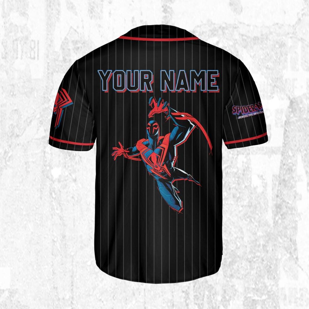 Personalize Spider Man Across The Spider-Verse Spider-Man 2099, Superhero Jersey Team, Spider-Man Baseball Team, Disney Baseball Jersey