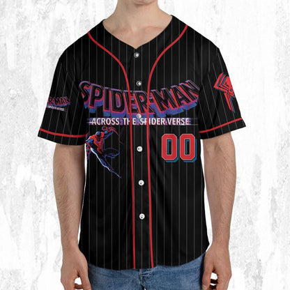 Personalize Spider Man Across The Spider-Verse Spider-Man 2099, Superhero Jersey Team, Spider-Man Baseball Team, Disney Baseball Jersey